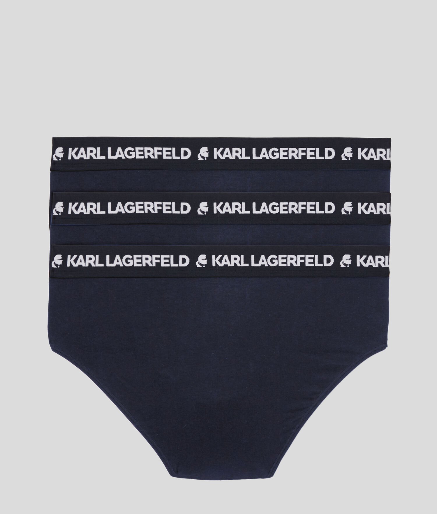 Navy Men's Karl Lagerfeld Logo Briefs 3-pack Underwear | AE843OSRA