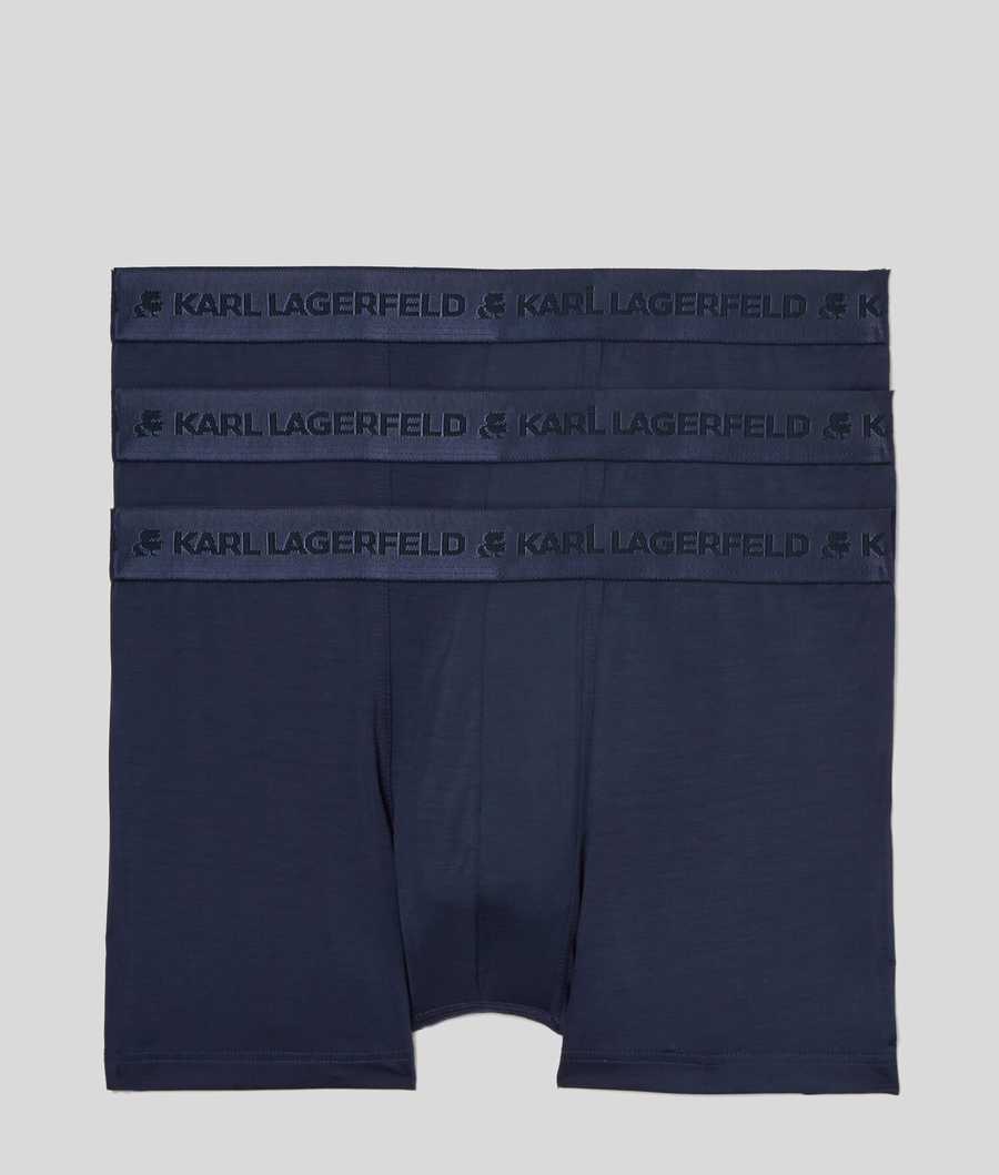 Navy Men\'s Karl Lagerfeld Premium Karl Logo Trunks – 3 Pack Underwear | AE278MLVW