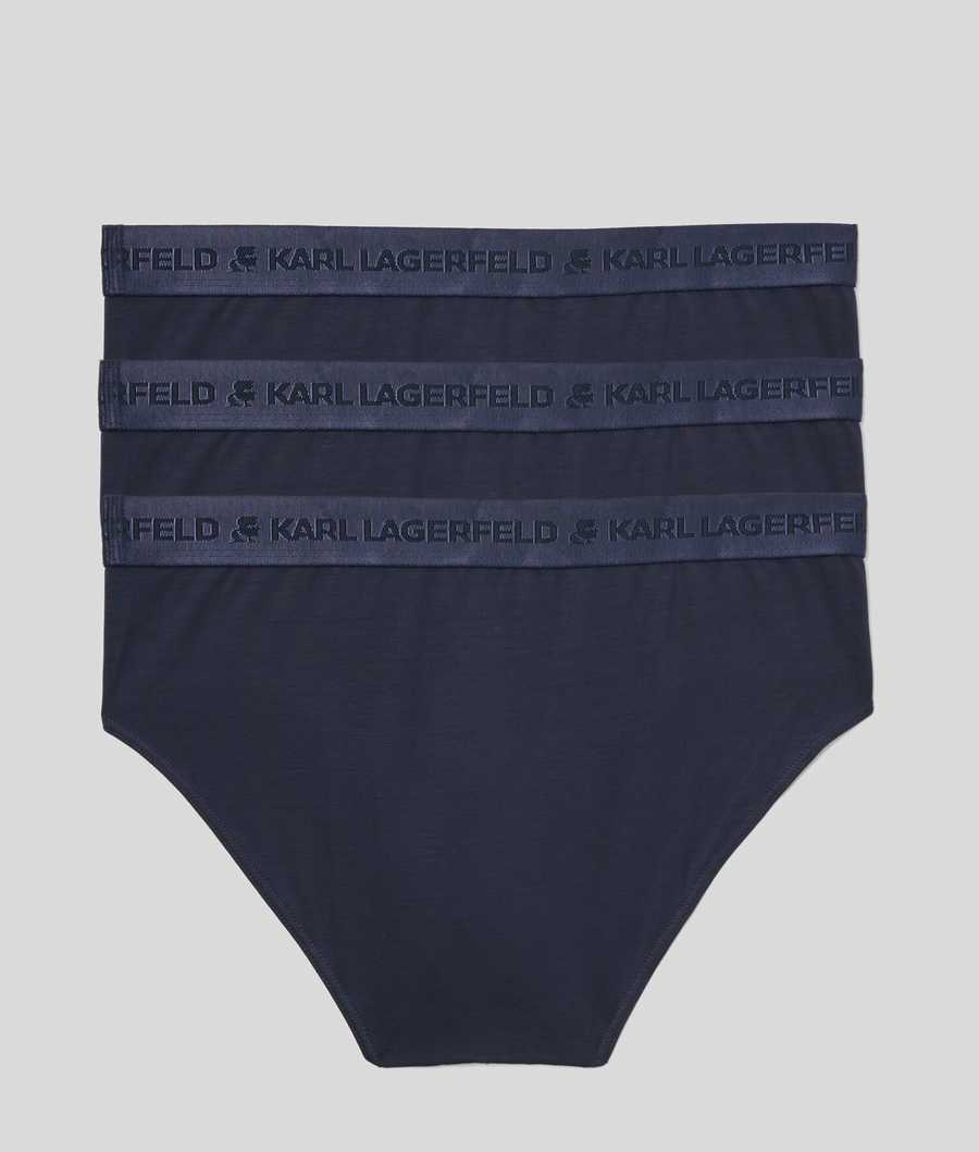 Navy Men's Karl Lagerfeld Premium Karl Logo Brief – 3 Pack Underwear | AE546HWEN