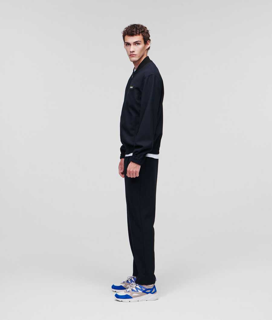 Navy Men's Karl Lagerfeld Zip-up Bomber Jackets | AE897WMQV