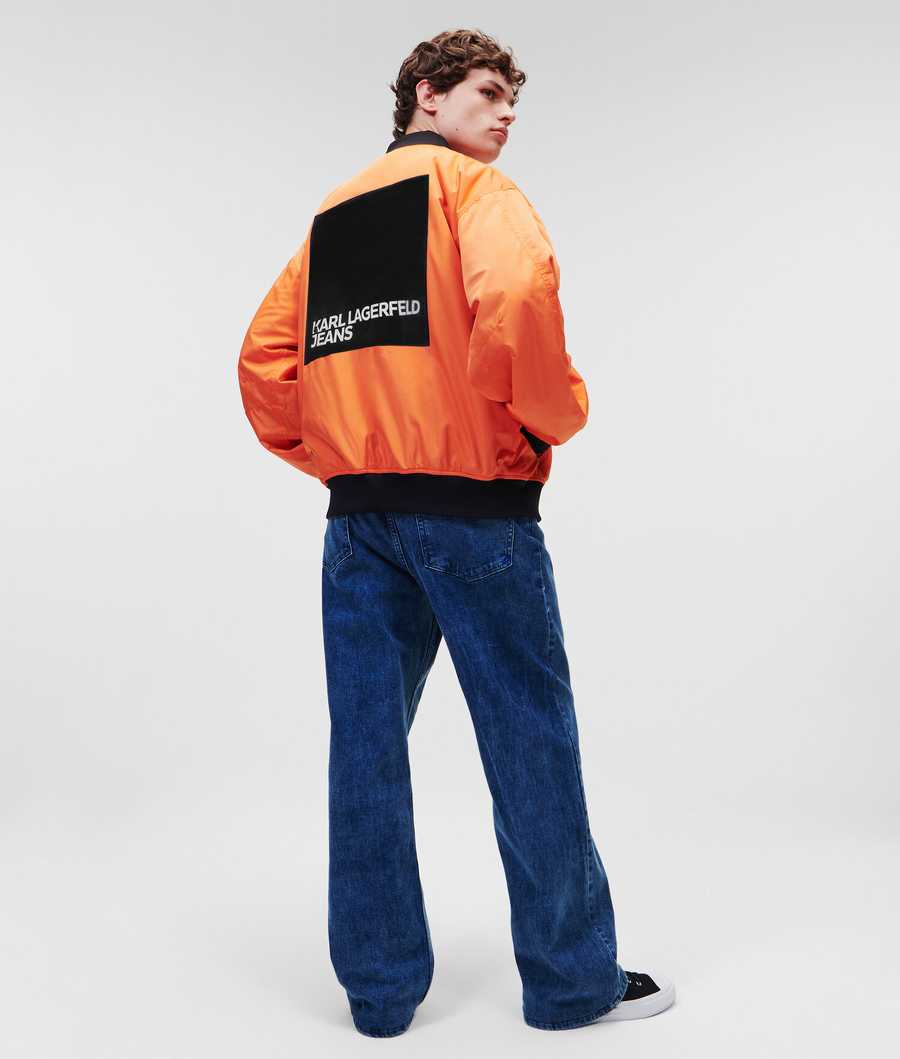 Orange Men's Karl Lagerfeld Klj Bomber Jackets | AE850AWSP