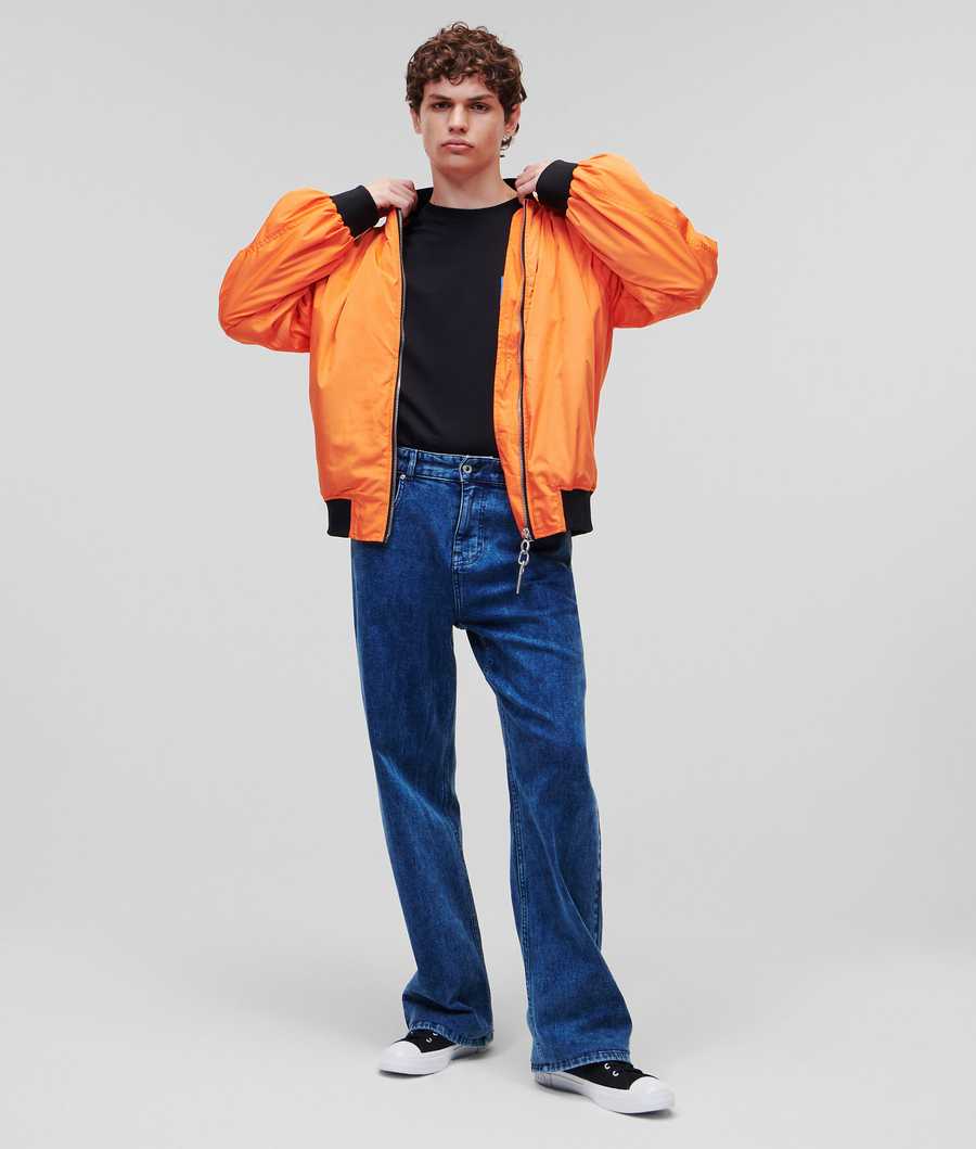 Orange Men's Karl Lagerfeld Klj Bomber Jackets | AE850AWSP