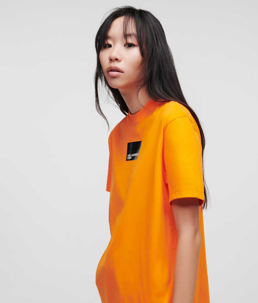 Orange Women's Karl Lagerfeld Klj Short-sleeved T-Shirts | AE942LWUI