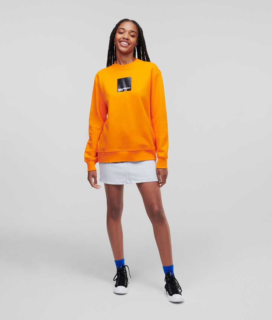 Orange Women's Karl Lagerfeld Klj Sweatshirts | AE079WFZQ