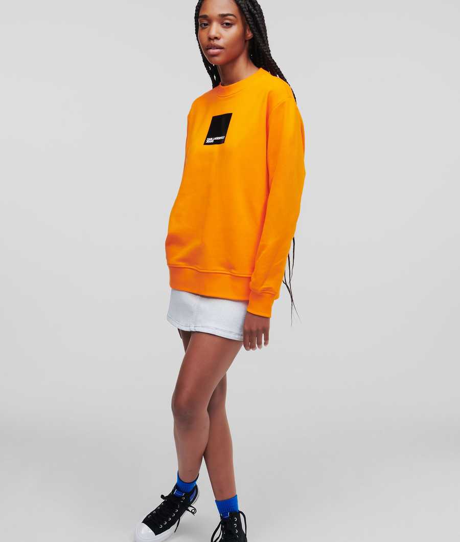 Orange Women's Karl Lagerfeld Klj Sweatshirts | AE079WFZQ