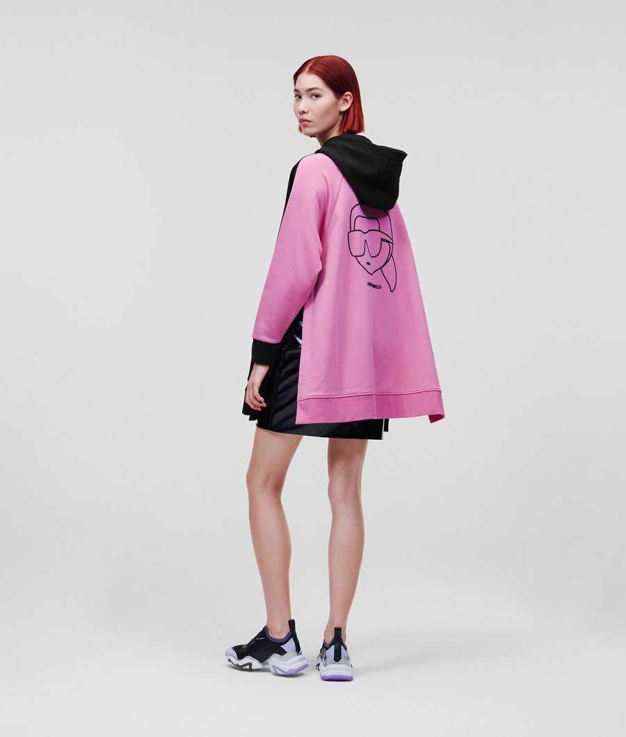 Pink / Black Women's Karl Lagerfeld Ikonik 2.0 Bi-color Sweatshirts | AE018ORDW