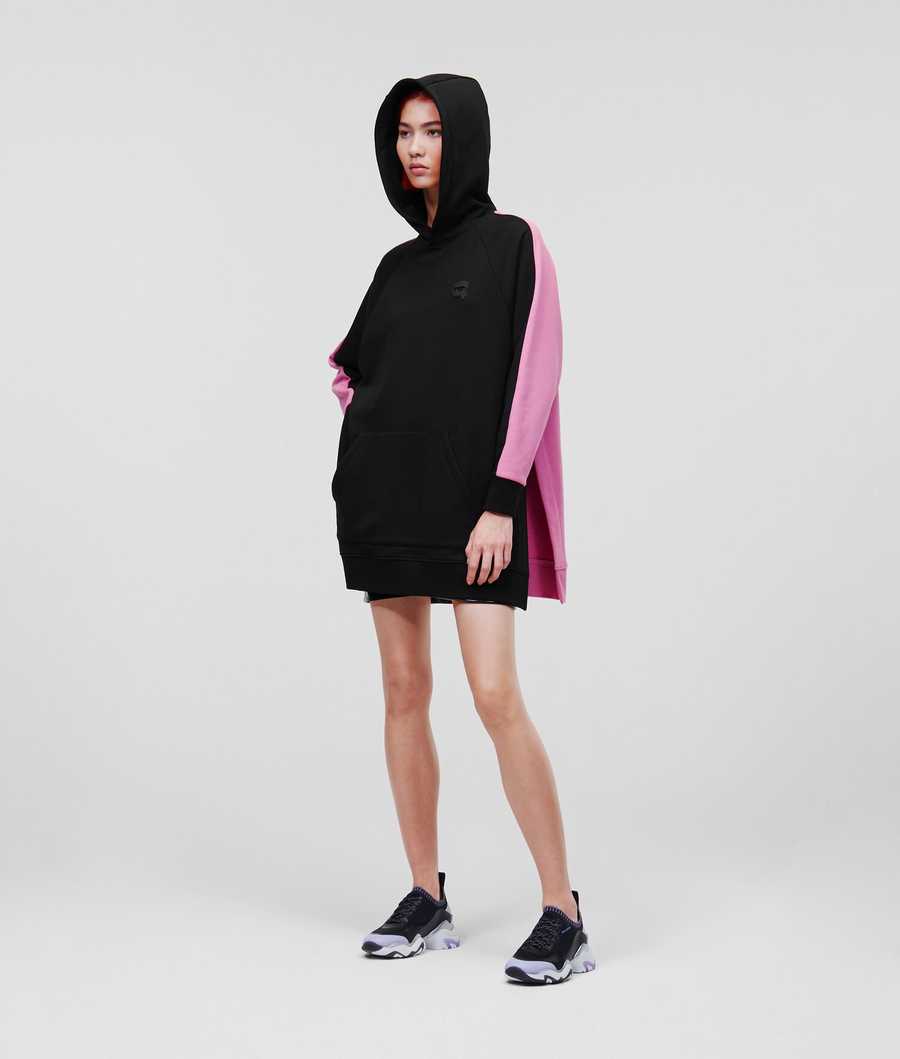 Pink / Black Women's Karl Lagerfeld Ikonik 2.0 Bi-color Sweatshirts | AE018ORDW