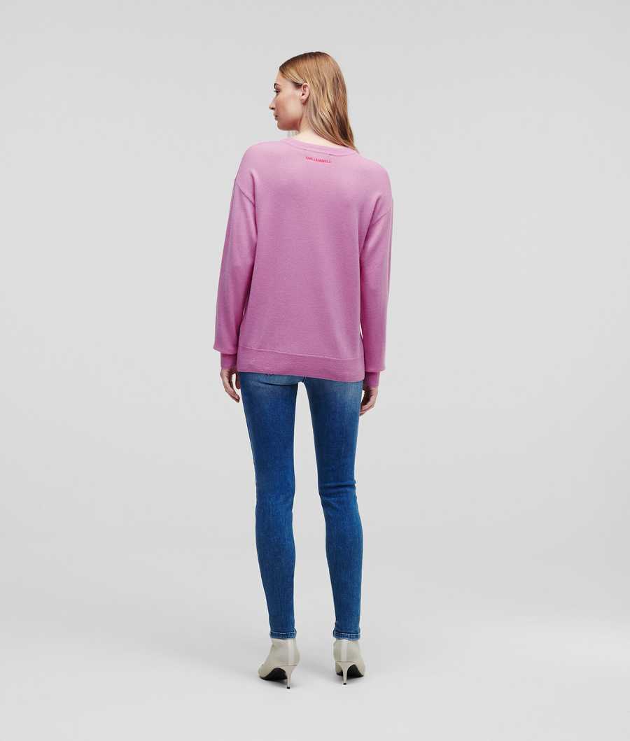 Pink / Red Women's Karl Lagerfeld Ikonik 2.0 Knitwear | AE126EWRM