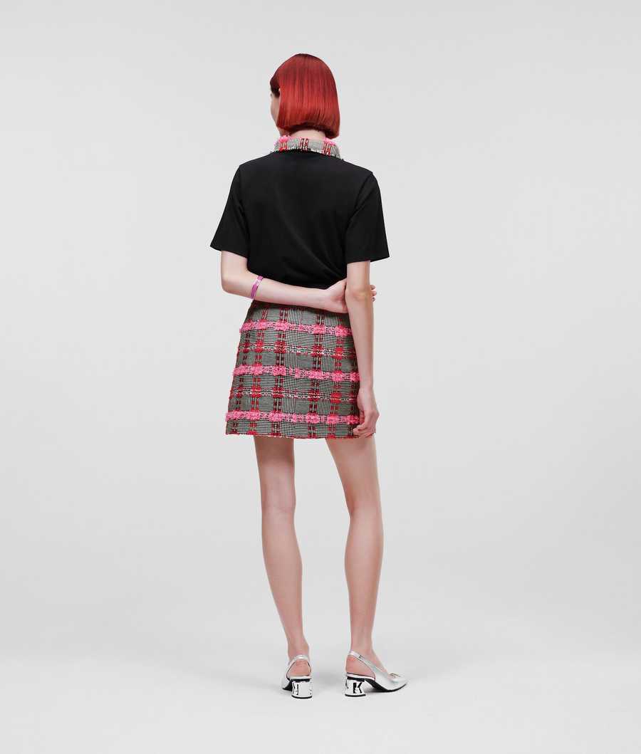 Pink Women's Karl Lagerfeld BOUCLÉ Mini Skirts | AE280PERI