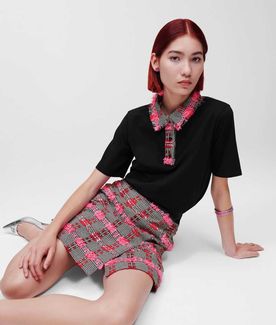 Pink Women's Karl Lagerfeld BOUCLÉ Mini Skirts | AE280PERI