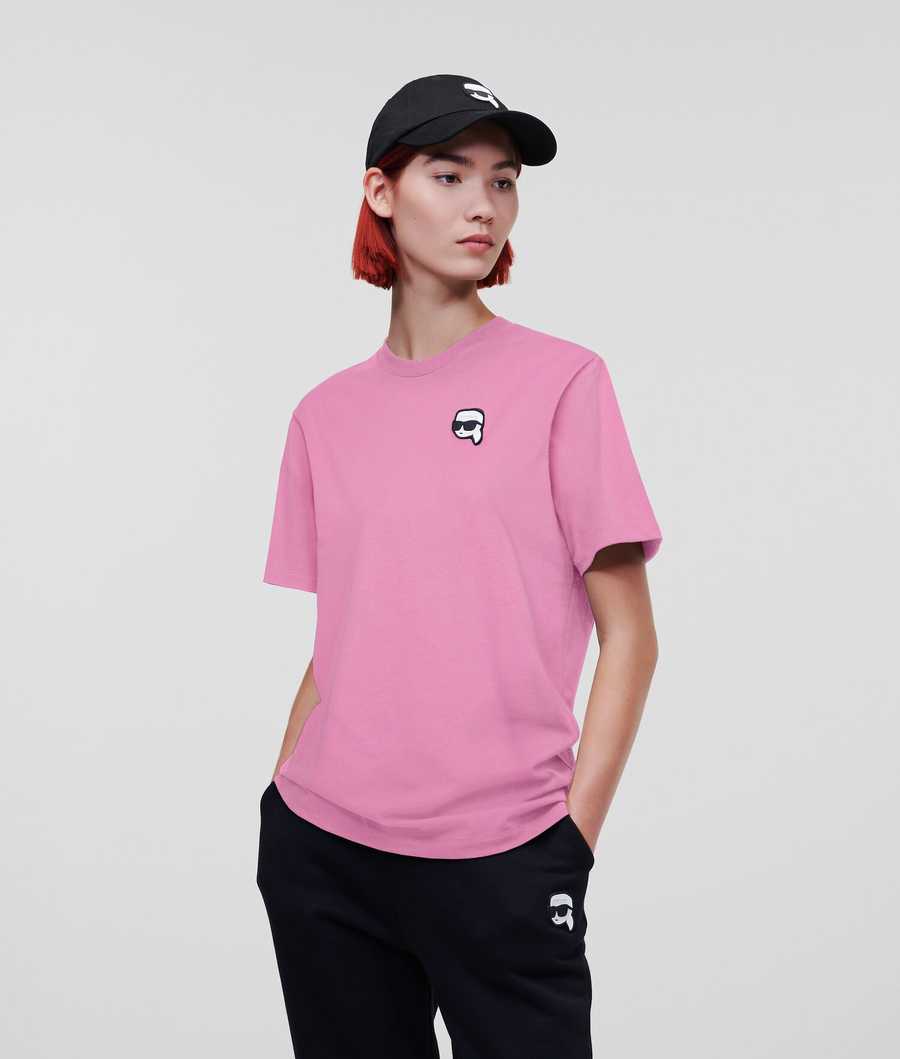 Pink Women's Karl Lagerfeld Ikonik 2.0 Oversized T-Shirts | AE548PVGH