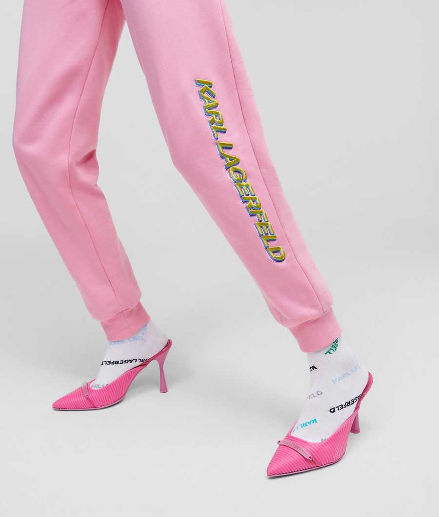 Pink Women's Karl Lagerfeld Karl Future Logo Sweatpants | AE816VIQR