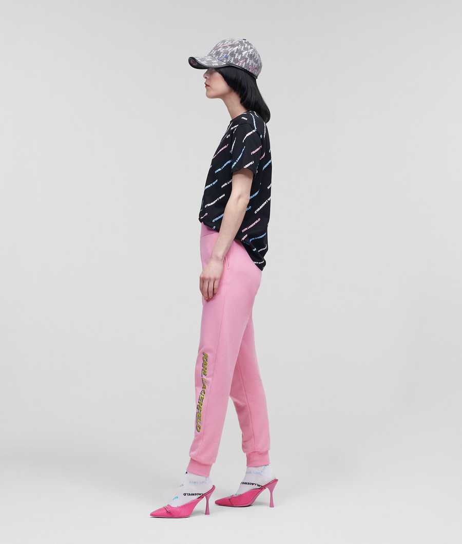 Pink Women's Karl Lagerfeld Karl Future Logo Sweatpants | AE816VIQR