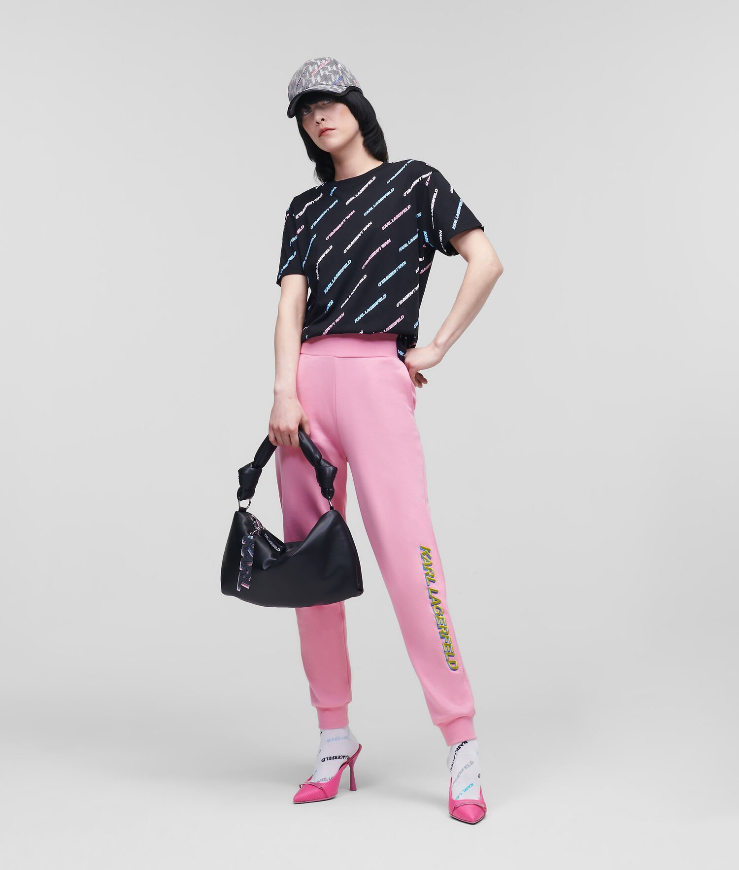 Pink Women's Karl Lagerfeld Karl Future Logo Sweatpants | AE816VIQR