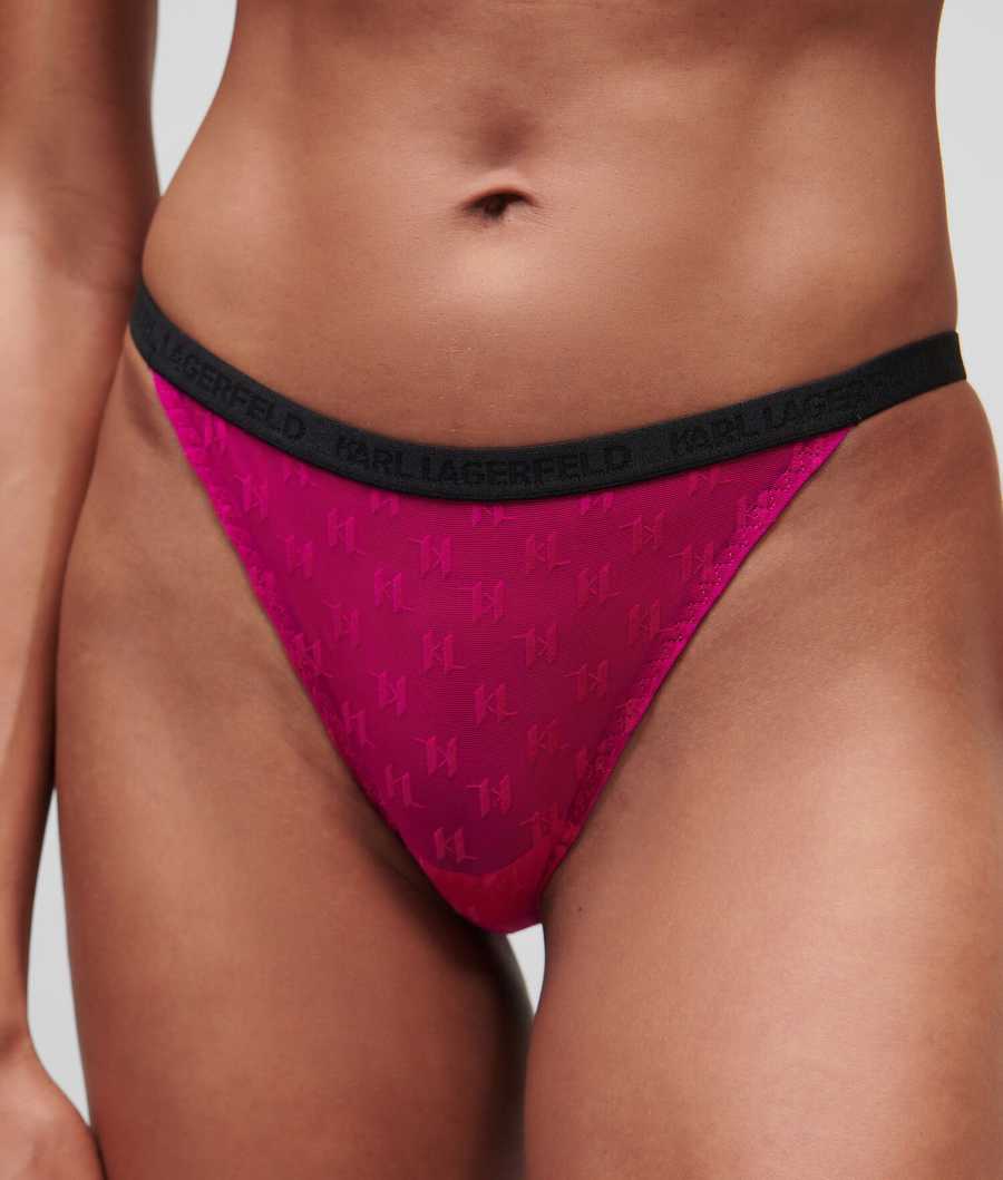 Pink Women's Karl Lagerfeld Kl Monogram Brazilian Brief Underwear | AE279AILJ