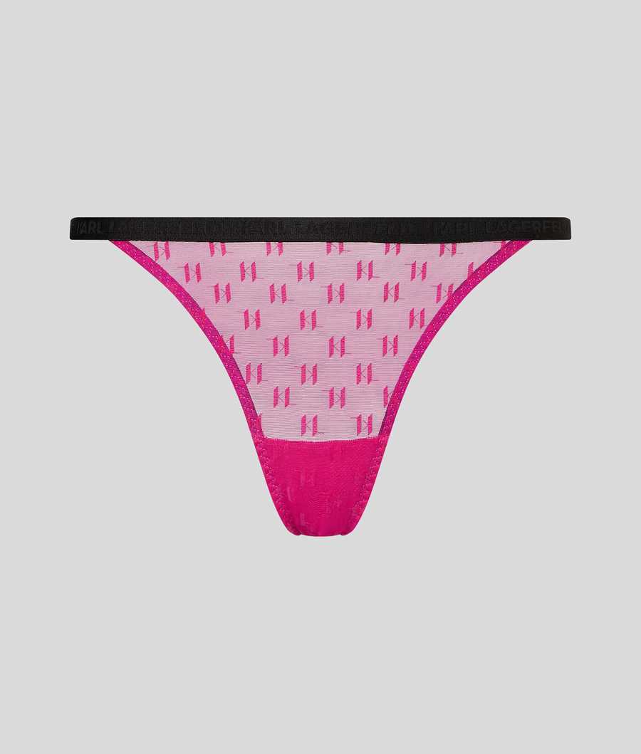 Pink Women\'s Karl Lagerfeld Kl Monogram Brazilian Brief Underwear | AE279AILJ