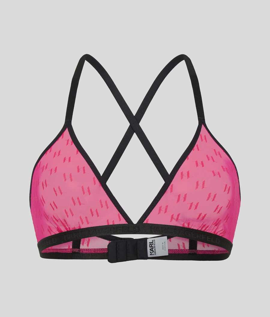 Pink Women's Karl Lagerfeld Kl Monogram Triangle Bra Underwear | AE360VPOS