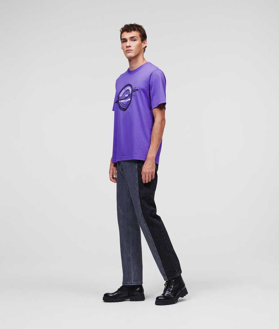 Purple Men's Karl Lagerfeld Rue St-guillaume T-Shirts | AE615CTUE