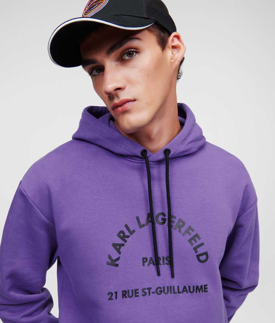 Purple Men's Karl Lagerfeld Rue St-guillaume Sweatshirts | AE694EWMI