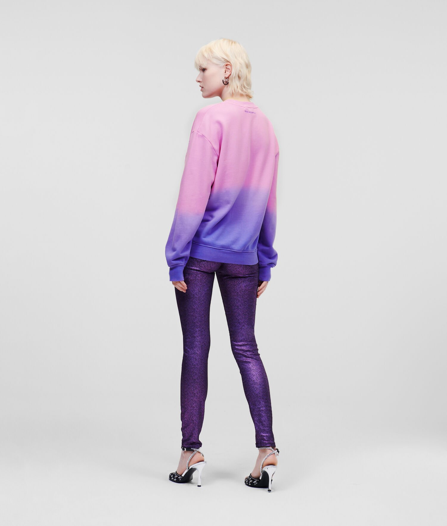 Purple / Pink Women's Karl Lagerfeld Ombré Rue St-guillaume Sweatshirts | AE876ACQT