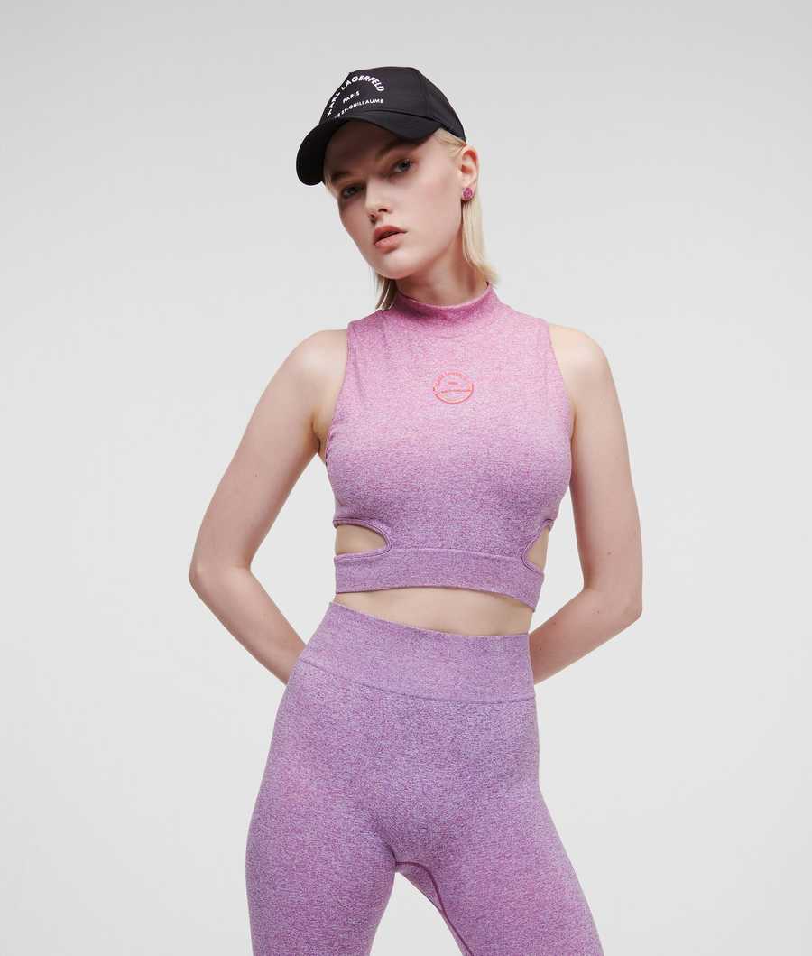 Purple / Pink Women's Karl Lagerfeld Rue St-guillaume Seamless T-Shirts | AE851XYKH