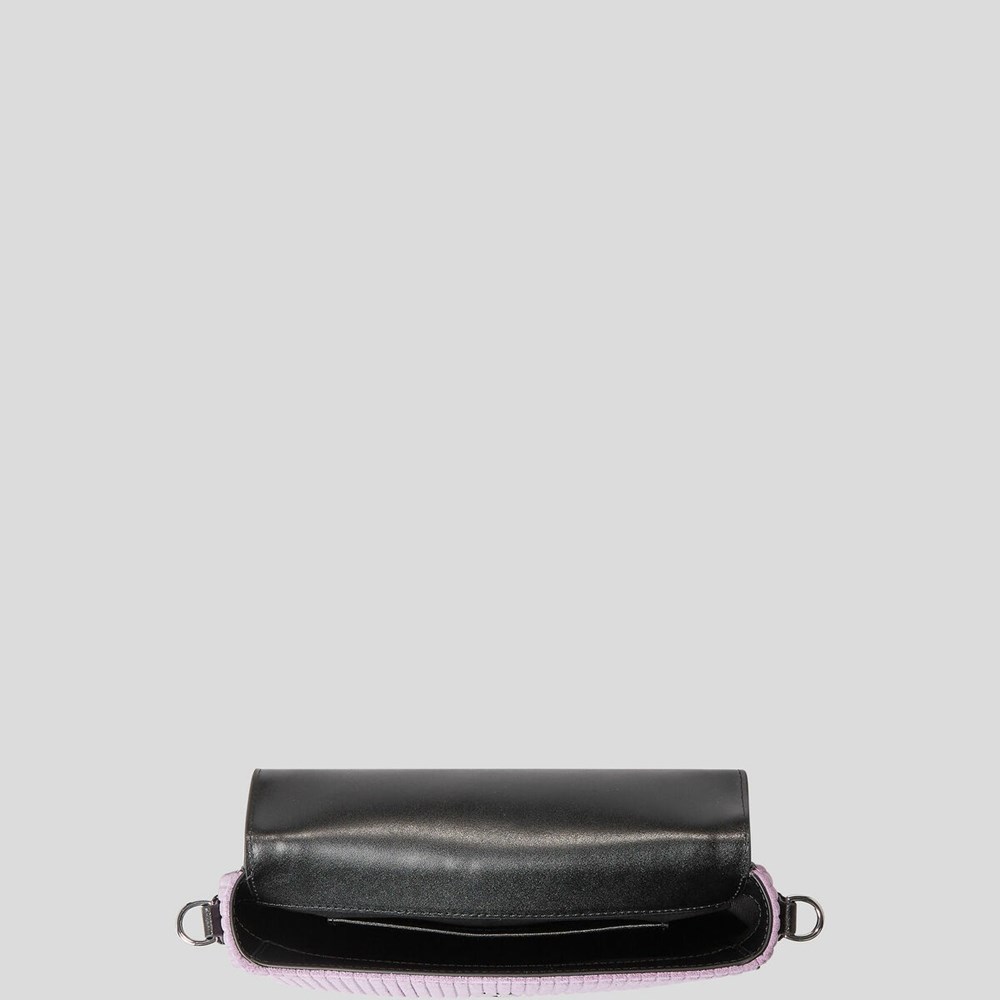 Purple Women's Karl Lagerfeld K/Saddle Corduroy Baguette Bag | AE071IVRO