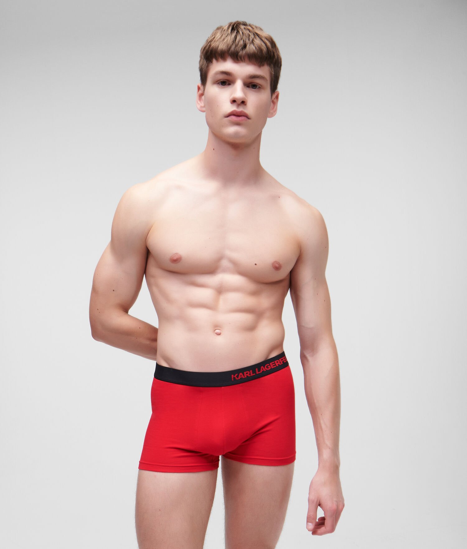 Red / Green / Navy Men's Karl Lagerfeld Hip Logo Trunk – 3 Pack Underwear | AE873NWRF