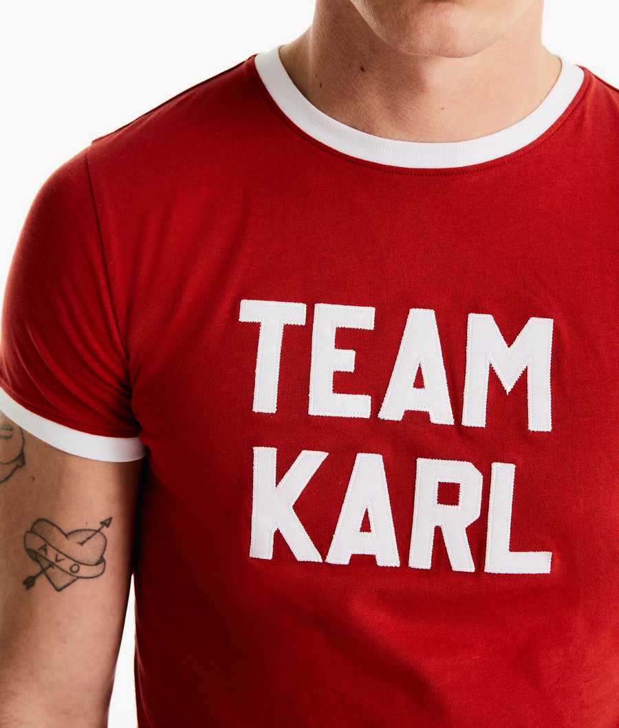 Red Men's Karl Lagerfeld Karl Lagerfeld X Alled-martinez Team Karl T-Shirts | AE176QFDH