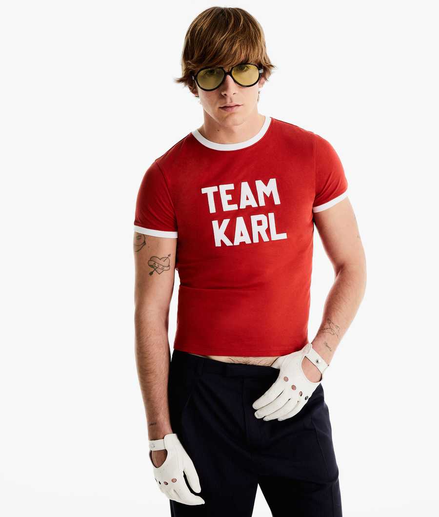 Red Men's Karl Lagerfeld Karl Lagerfeld X Alled-martinez Team Karl T-Shirts | AE176QFDH