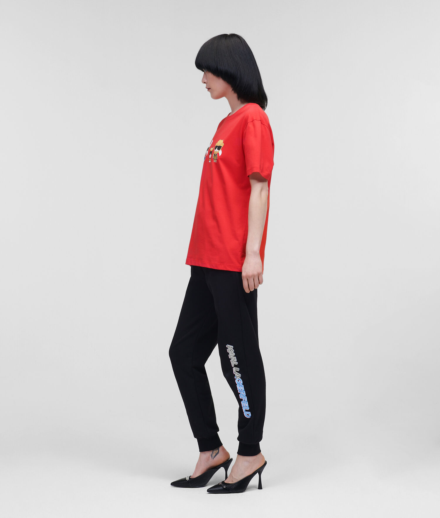 Red Women's Karl Lagerfeld Ikonik Heroes T-Shirts | AE862SREX