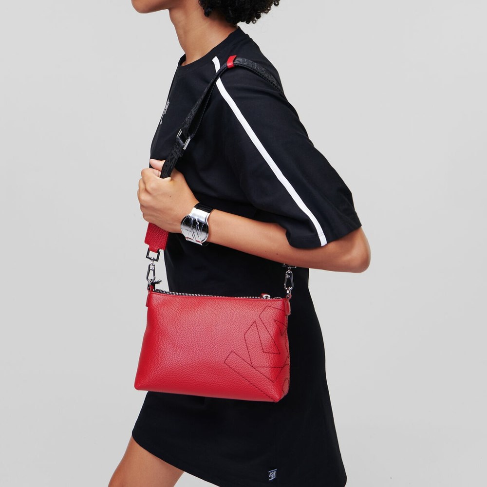 Red Women's Karl Lagerfeld K/Athleisure Crossbody Bags | AE940VJCQ