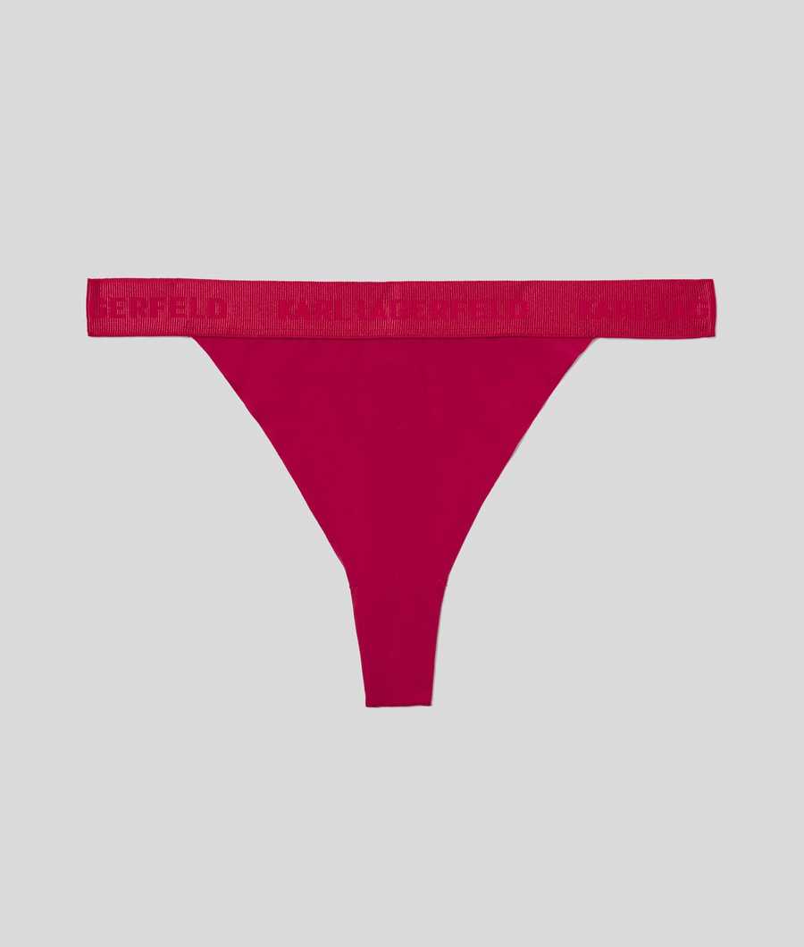 Red Women\'s Karl Lagerfeld Lace Thong Underwear | AE478YSNO