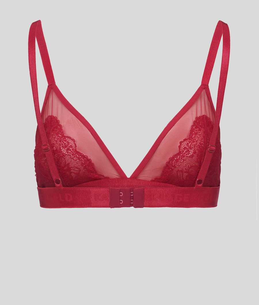 Red Women's Karl Lagerfeld Lace Triangle Bra Underwear | AE042YAIW