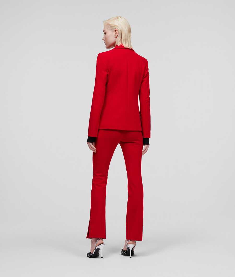 Red Women's Karl Lagerfeld Punto Jackets | AE437WNTX