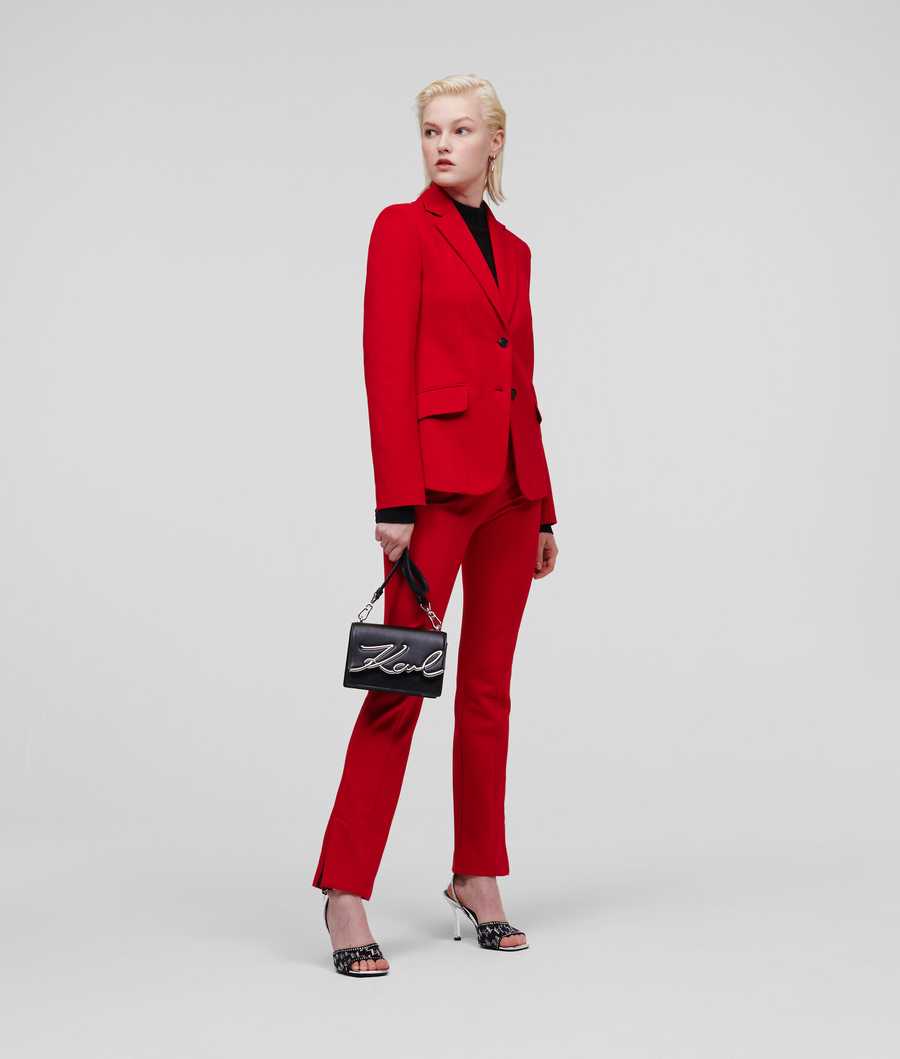 Red Women's Karl Lagerfeld Punto Jackets | AE437WNTX