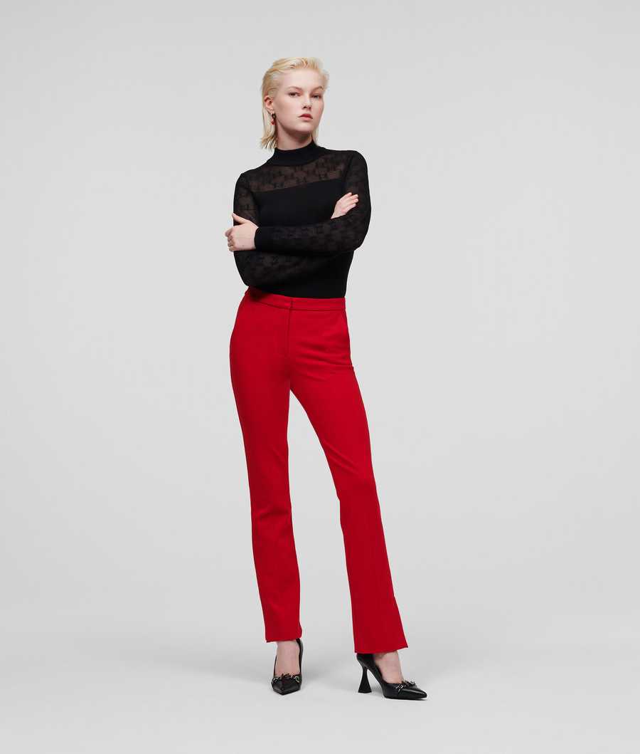 Red Women's Karl Lagerfeld Punto Pants | AE024IMOB