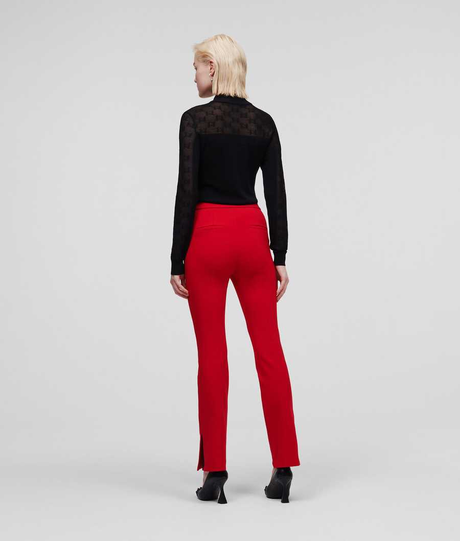 Red Women's Karl Lagerfeld Punto Pants | AE024IMOB