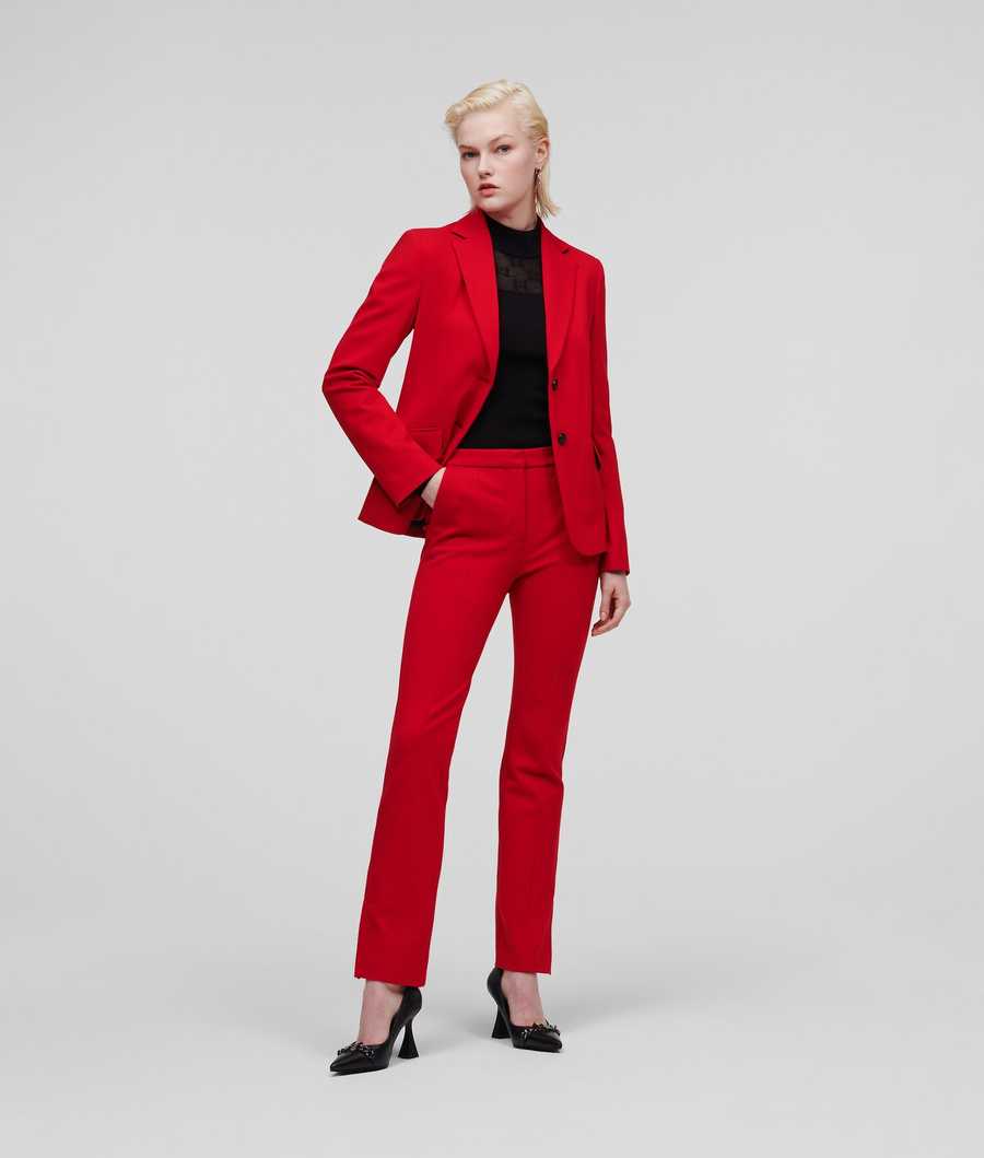 Red Women's Karl Lagerfeld Punto Pants | AE024IMOB