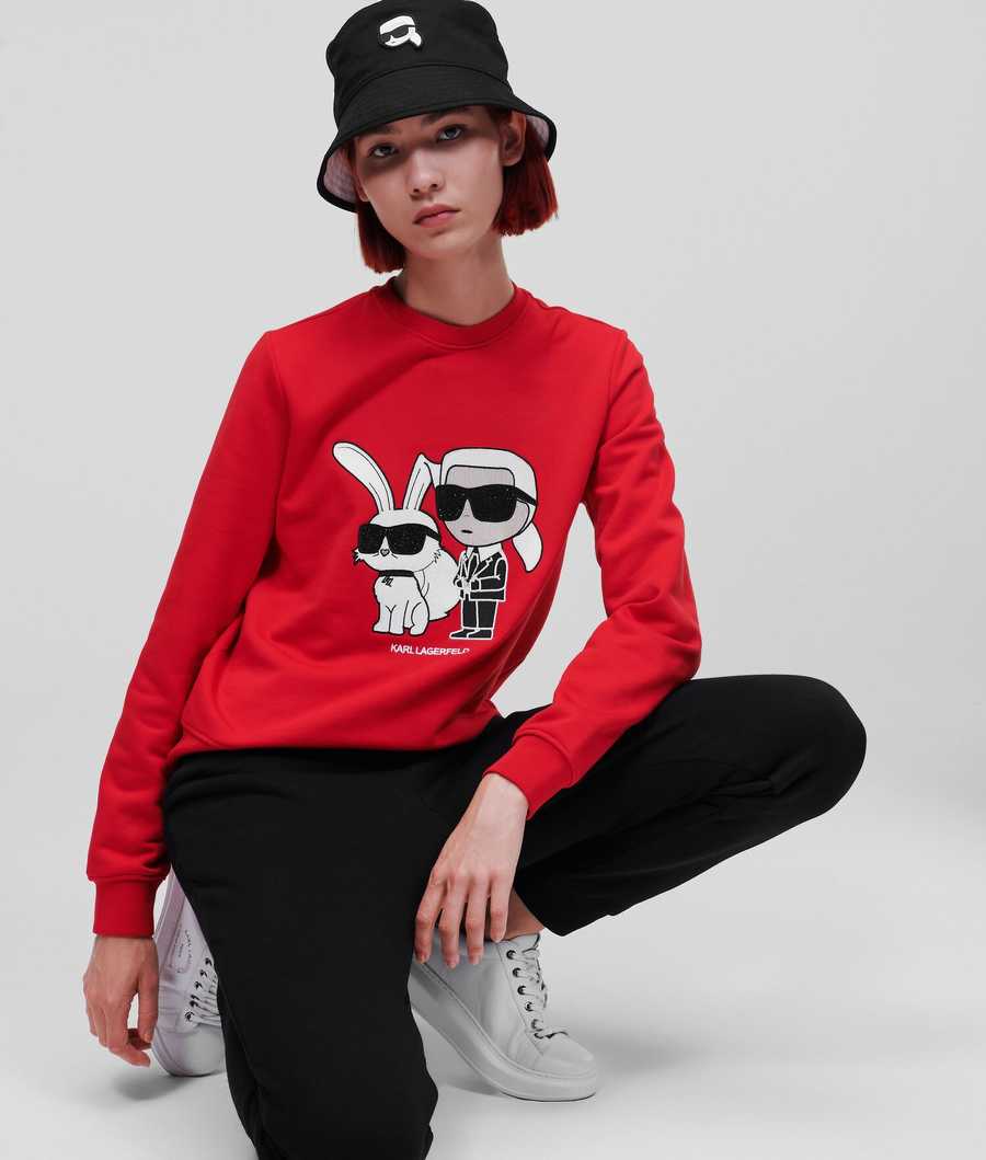 Red Women's Karl Lagerfeld Year Of The Rabbit Sweatshirts | AE068MYAC