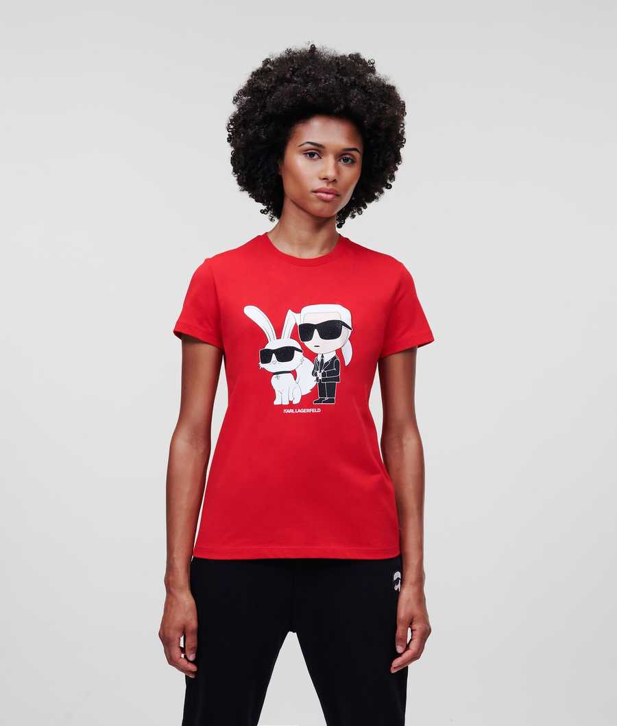 Red Women's Karl Lagerfeld Year Of The Rabbit T-Shirts | AE073WFTV