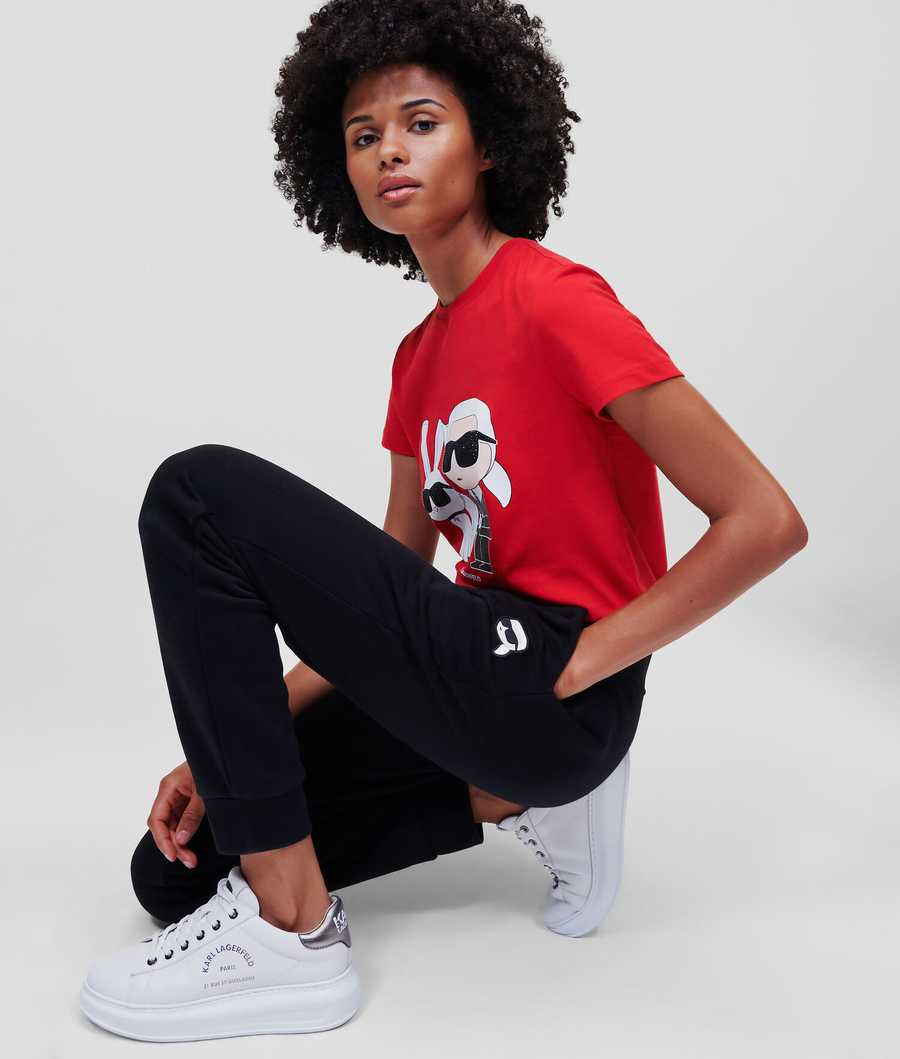 Red Women's Karl Lagerfeld Year Of The Rabbit T-Shirts | AE073WFTV