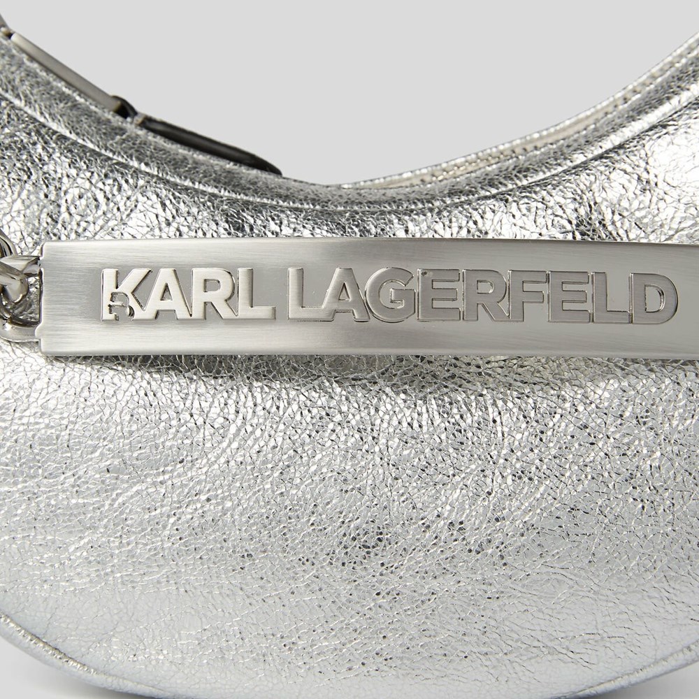 Silver Women's Karl Lagerfeld K/Id Half-moon Small Shoulder Bags | AE583DJHE