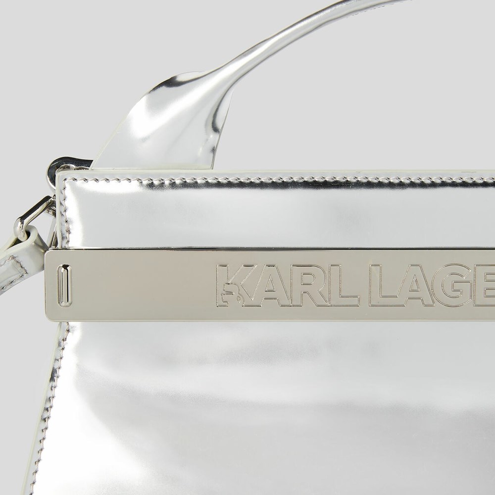 Silver Women's Karl Lagerfeld K/Kross Archive Handbags | AE653NQRE