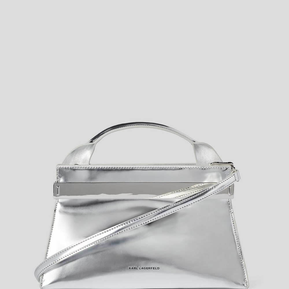 Silver Women's Karl Lagerfeld K/Kross Archive Handbags | AE653NQRE