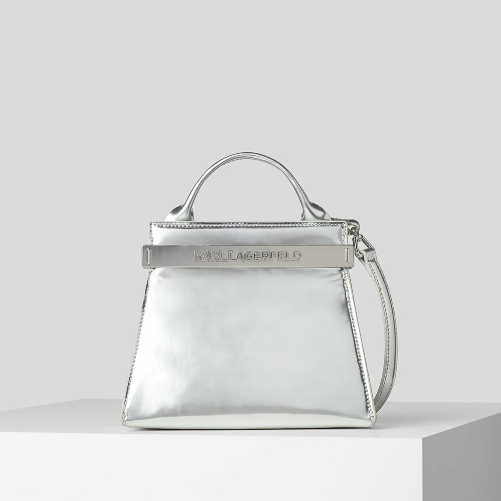 Silver Women\'s Karl Lagerfeld K/Kross Archive Small Handbags | AE761LYRO