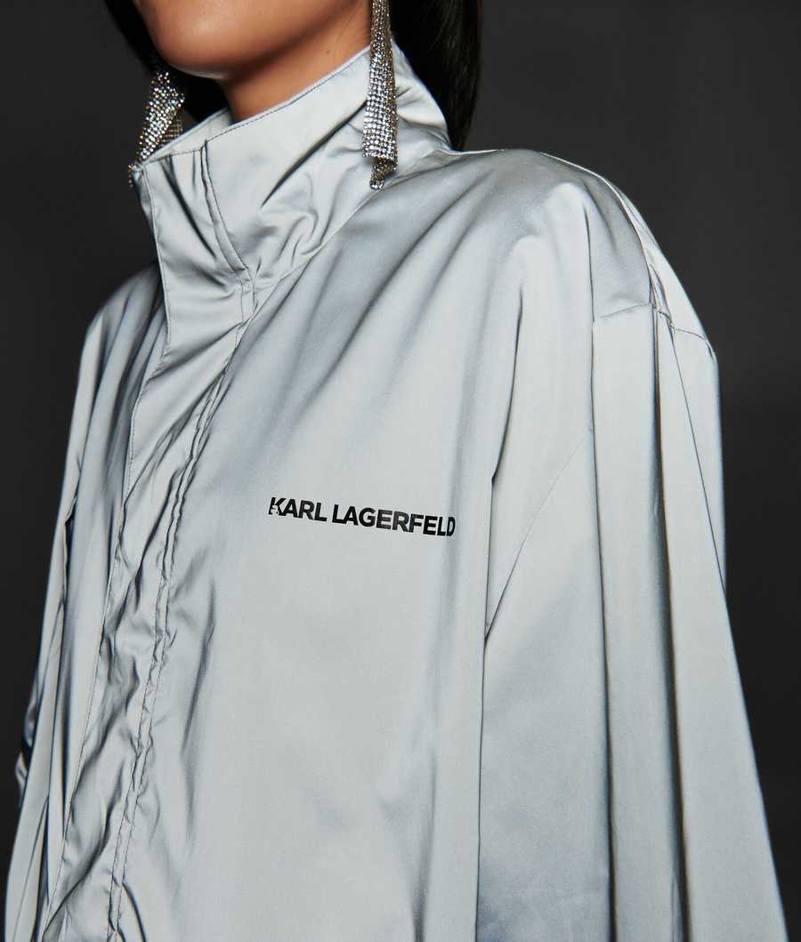 Silver Women's Karl Lagerfeld Ultra-reflective Parka Jackets | AE982WXYK