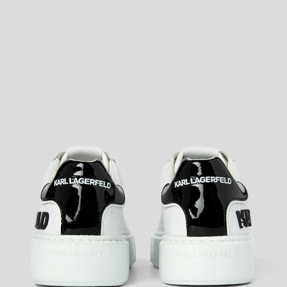 White / Black Men's Karl Lagerfeld Karl Maxi Kup Injekted Logo Sneakers | AE780KNCZ