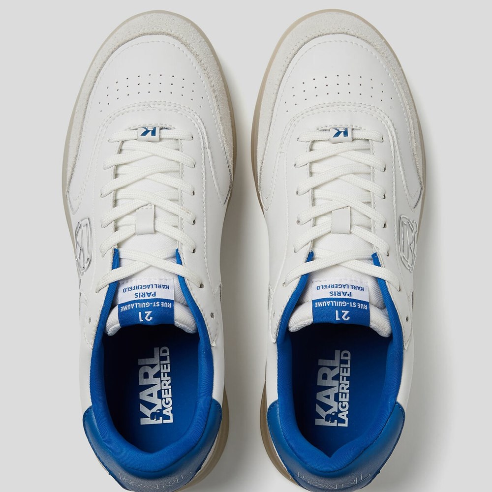 White / Blue Men's Karl Lagerfeld Brink Plexikonic Sneakers | AE631PCAD