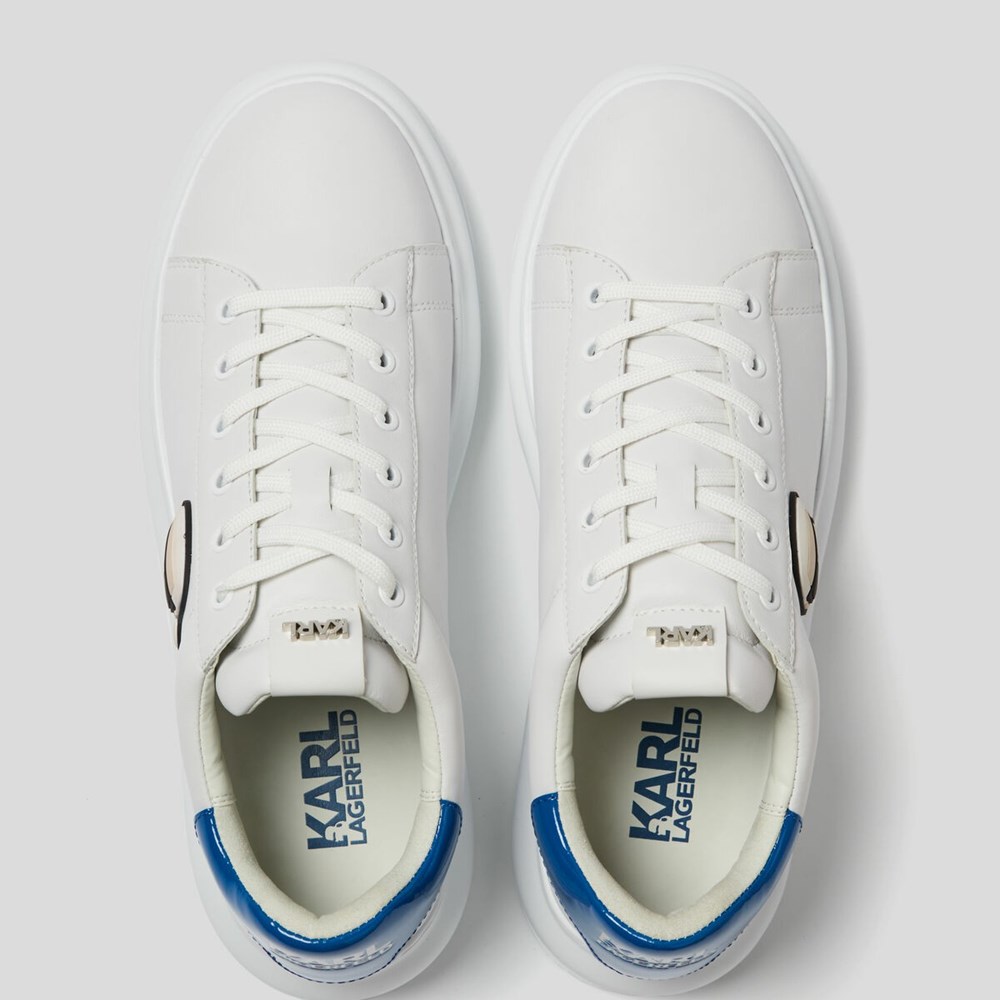 White / Blue Men's Karl Lagerfeld K/Ikonik Kapri Sneakers | AE129RFGA