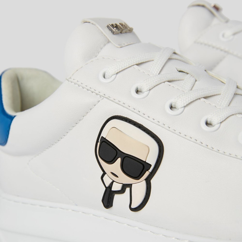 White / Blue Men's Karl Lagerfeld K/Ikonik Kapri Sneakers | AE129RFGA